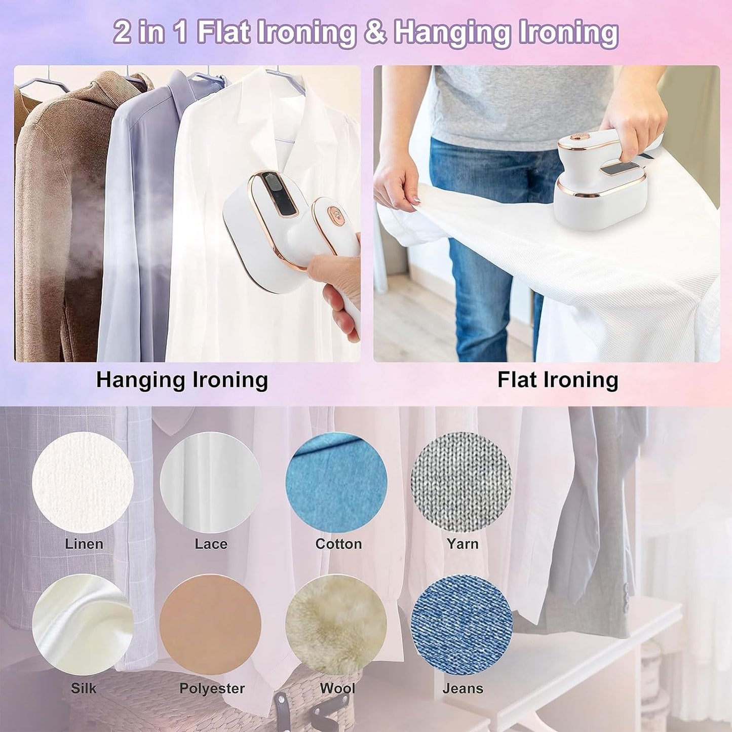 1000W Portable Steam Iron for Travel