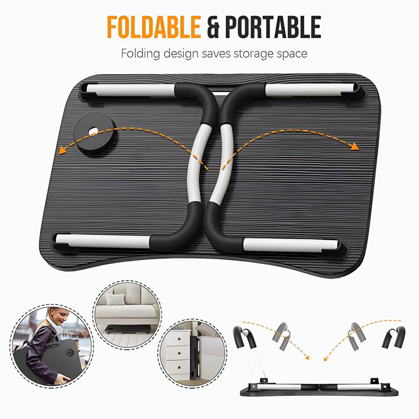 Foldable Laptop Table - Ideal for Bed and Sofa