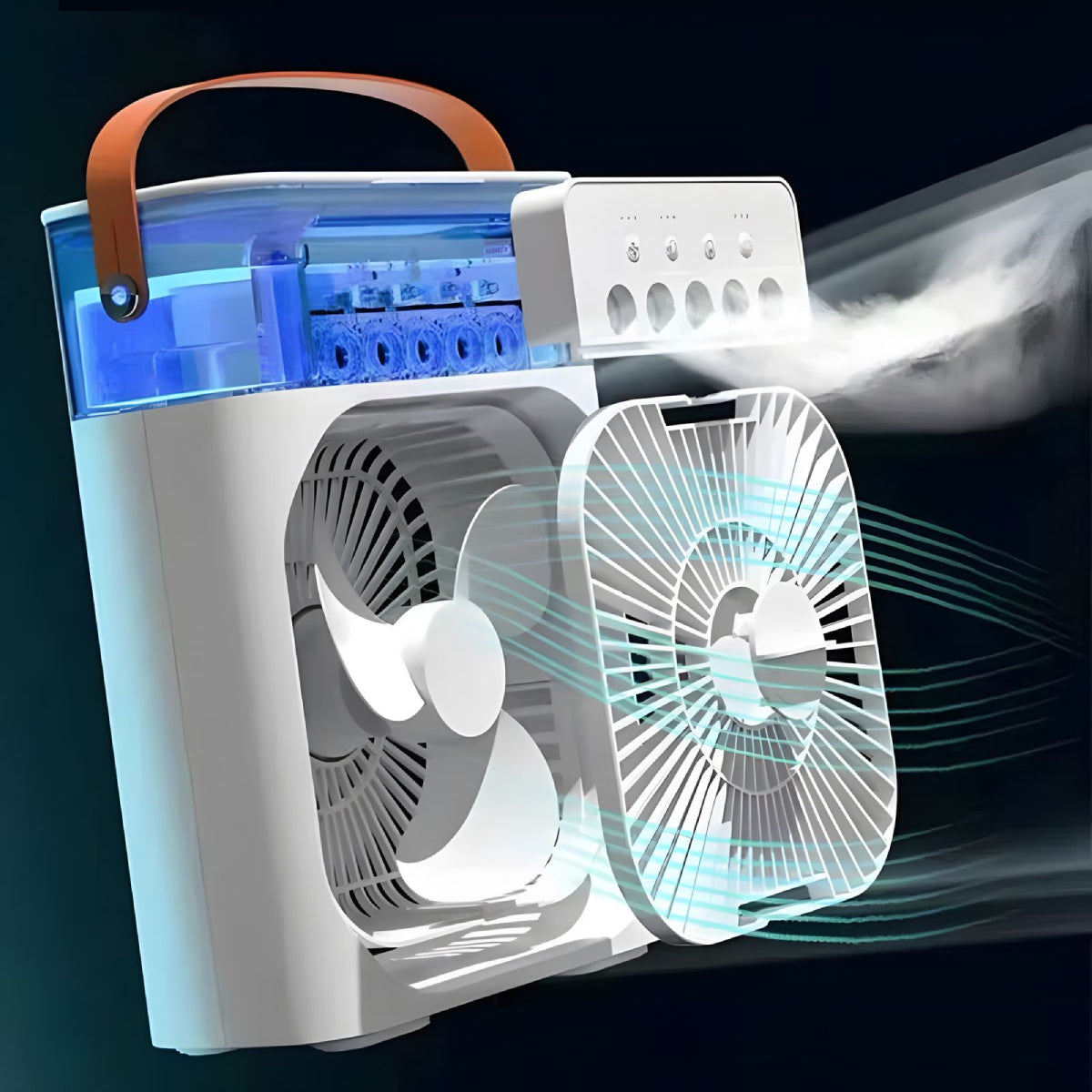 USB Desk Fan with Light and Humidifier