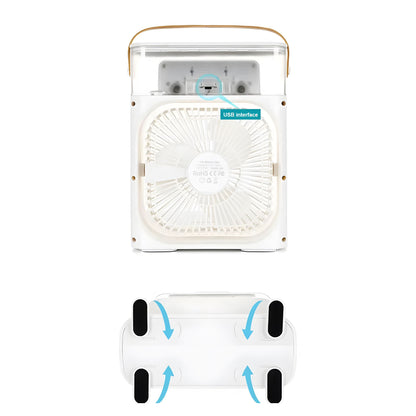 USB Desk Fan with Light and Humidifier